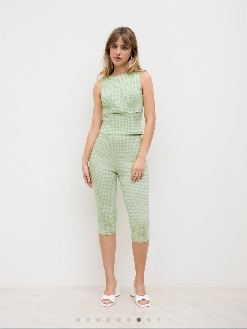 Light Green Gingham Matching Set